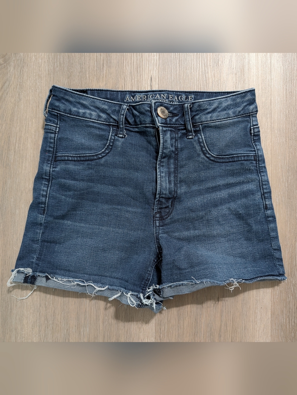 American Eagle Outfitters Sky High-Rise Shortie Denim Shorts - 4 - Preloved